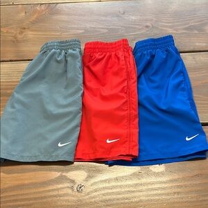 Nike Kids' Athletic Dry-Fit Shorts Size Large - Grey, Red, Blue